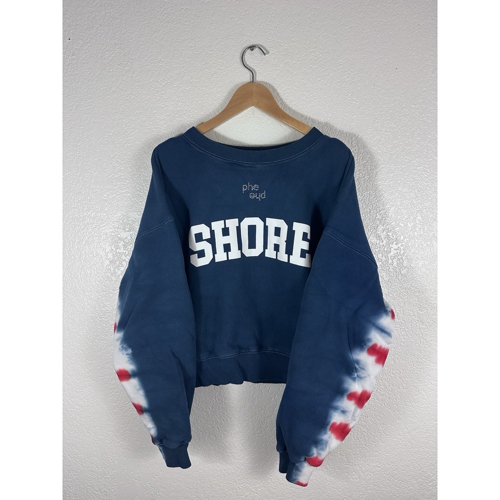 PhePhe Beach Association 2026 Shore Tie Dye Crewneck Sweatshirt Blue Red Size S